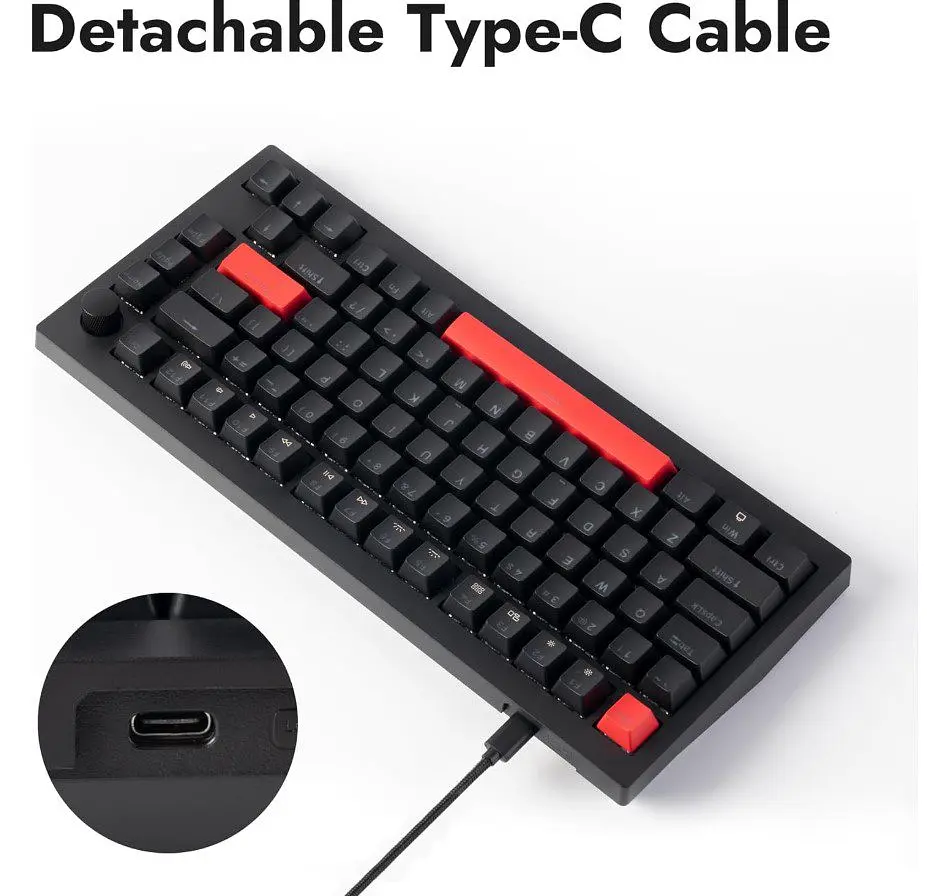 Клавіатура ігрова механічна Lemokey X4A3 Black switch Keychron Brown Hot-Swap Red Led - фото 4