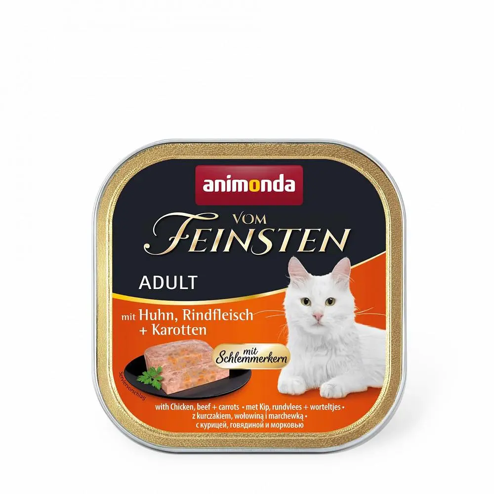 Вологий корм для кішок Animonda Vom Feinsten Adult with Chicken, Beef + Carrots з куркою, яловичиною та морквою 100 г (арт.AM-83262)