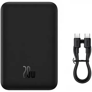 Внешний акумулятор Baseus Magnetic Mini Wireless Power Bank 20000mAh PPCX150001 черный - фото 3