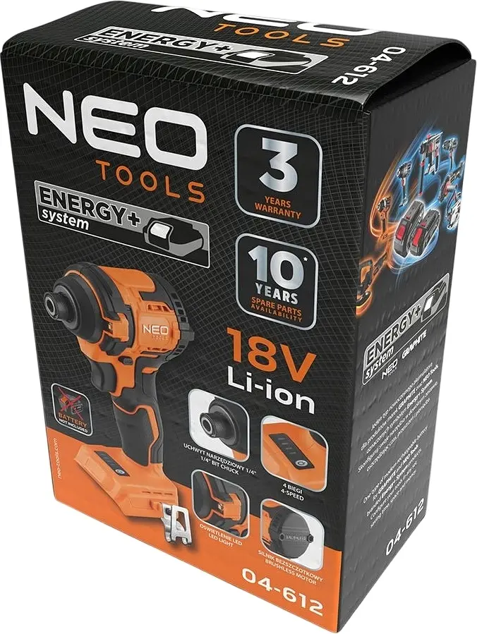 Гайковерт ударний Neo Tools Energy+ 18В безщітковий 3600 об/хв 300 Нм 1/4" 4 швидкості 0.85 кг без АКБ та ЗП - фото 9