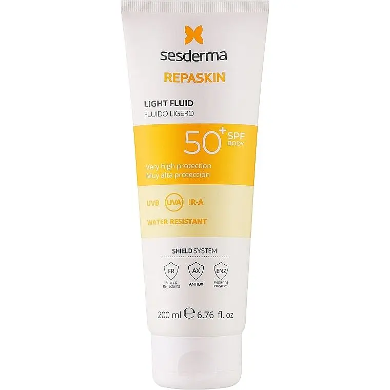 Сонцезахисний крем-гель для тіла Sesderma Repaskin Light Fluid SPF 50+ 200 мл  - фото 2