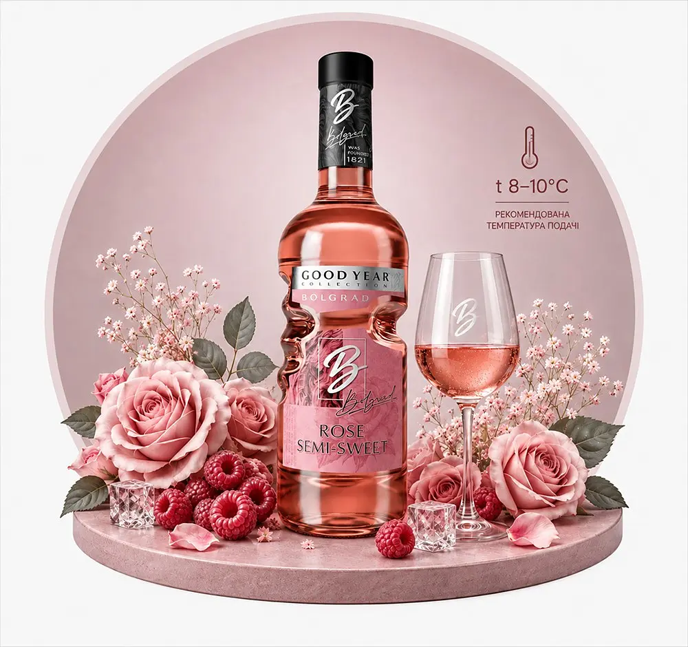Винний напій Bolgrad Good Year напівсолодкий рожевий Rose 10% 0.75 л - фото 8