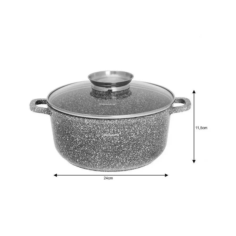 Каструля з мармуровим покриттям Klausberg KB-7521 22 см 3.3л - фото 4
