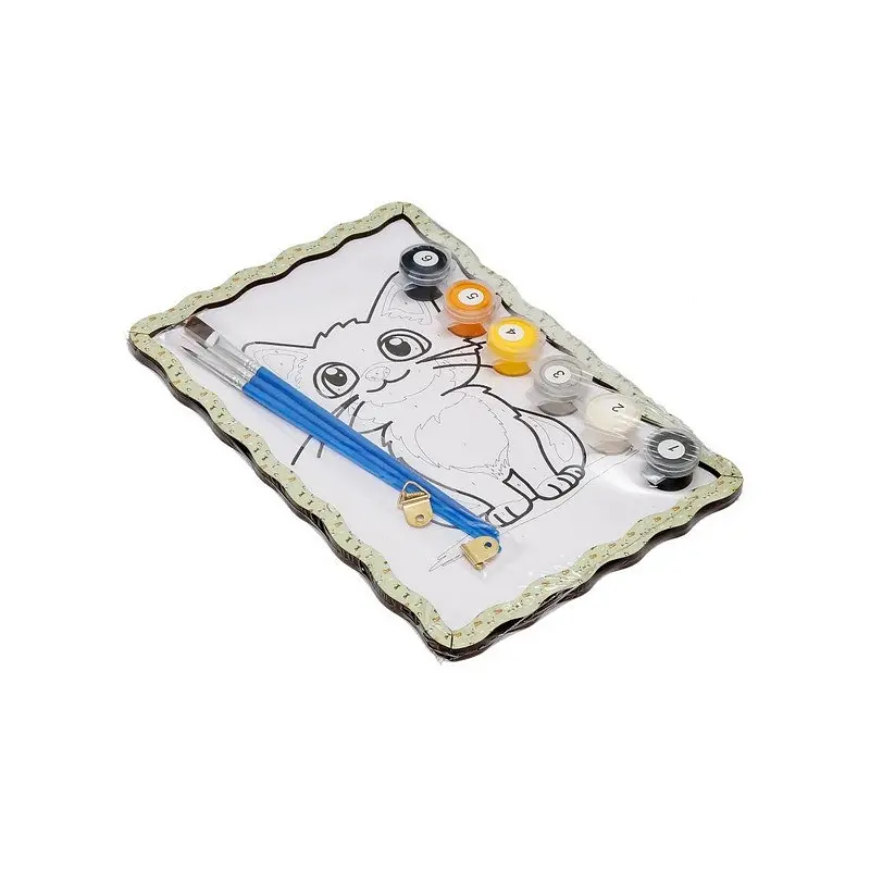 Дитячий набір для розпису по дереву Котик-мрійник Puz-22977 формат А5 - фото 2