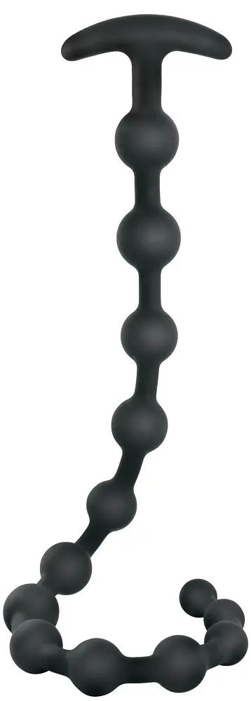 Анальний ланцюжок Black Velvets чорний силіконовий