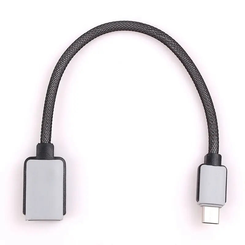 Перехідник USB 3.1 Type-C -->USB AF (OTG) кабель 0.2м, обплетення, OEM - фото 2
