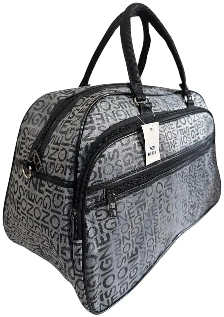 Сумка дорожня велика універсальна 28807 сіра літери - фото 2
