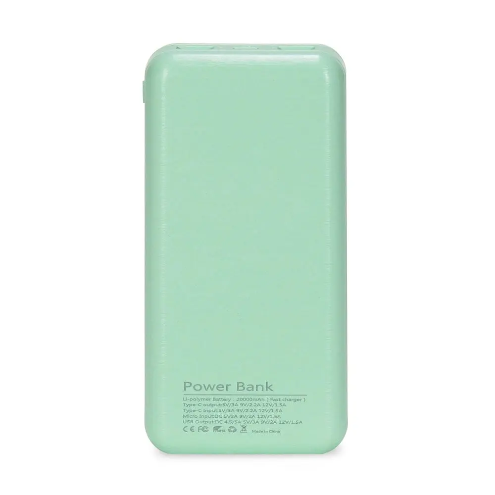 Повербанк 20000mAh Power Bank Kraft TPB-2020 Green 22.5W QC3.0 (43-00051) - фото 4