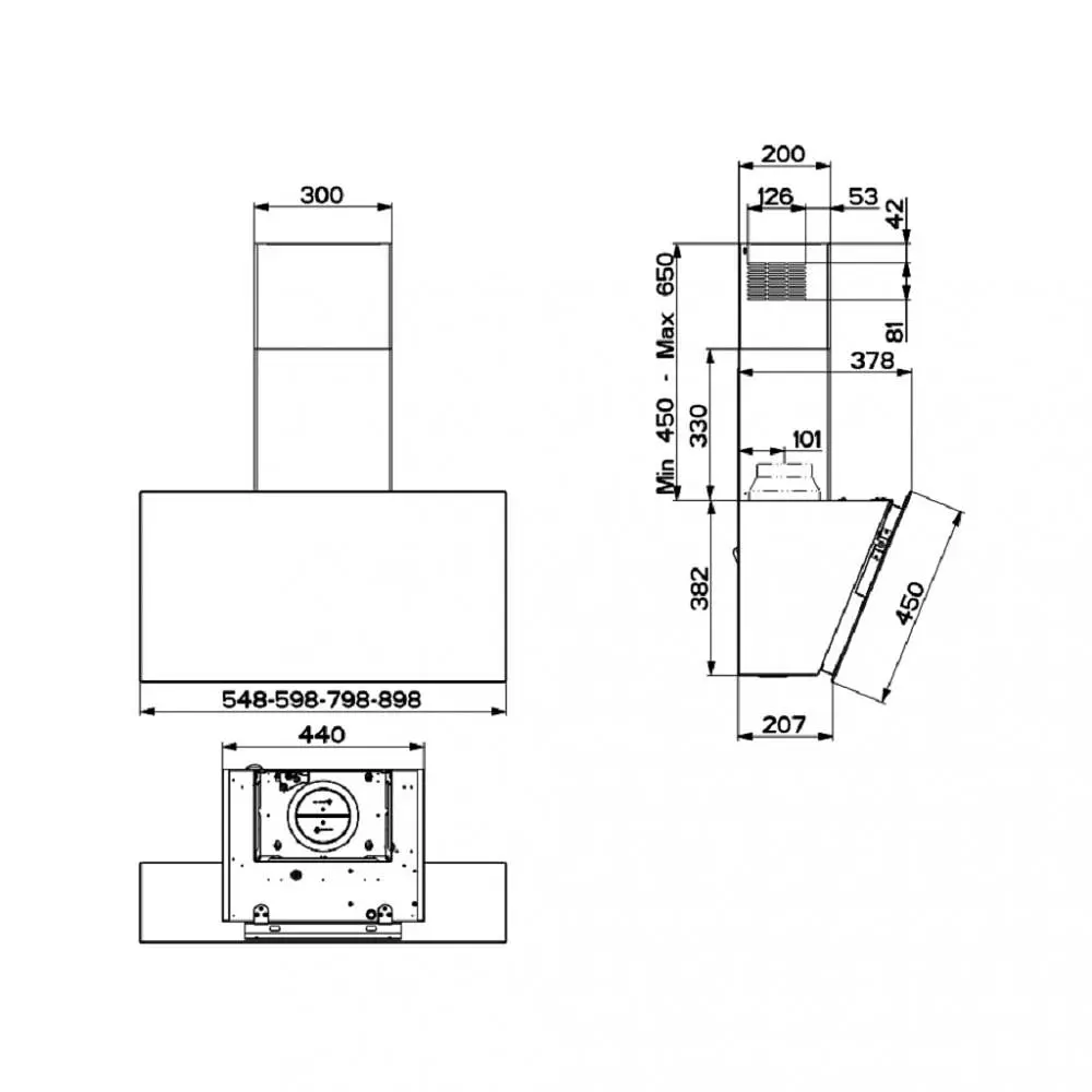Вытяжка наклонная Faber DAISY EG6 BK A80 (110.0371.515) - фото 3