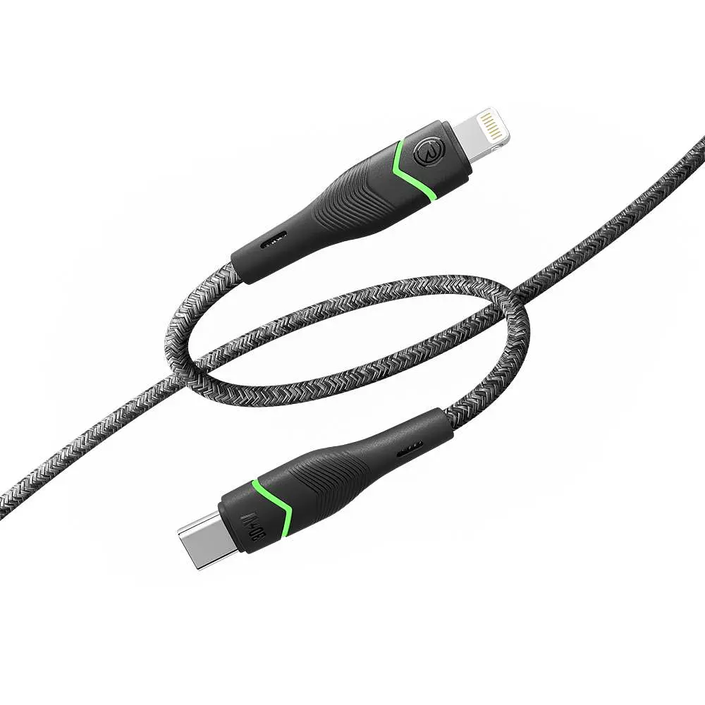 Кабель для зарядки USB Ridea RC-RL15 RGB Light Type-C to Lightning 30W 10V/3A 1.2 м Черный - фото 2
