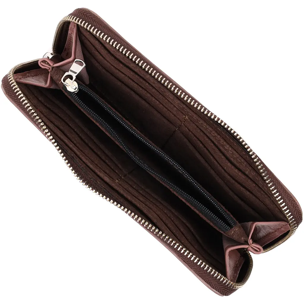 Кожаный женский кошелек Grande Pelle 19.5х9.7х2 см acs0027012 - фото 4