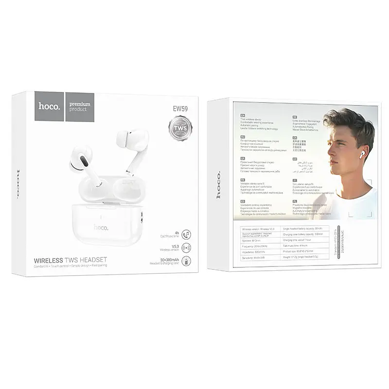 Беспроводные TWS наушники Hoco EW59 White - фото 6