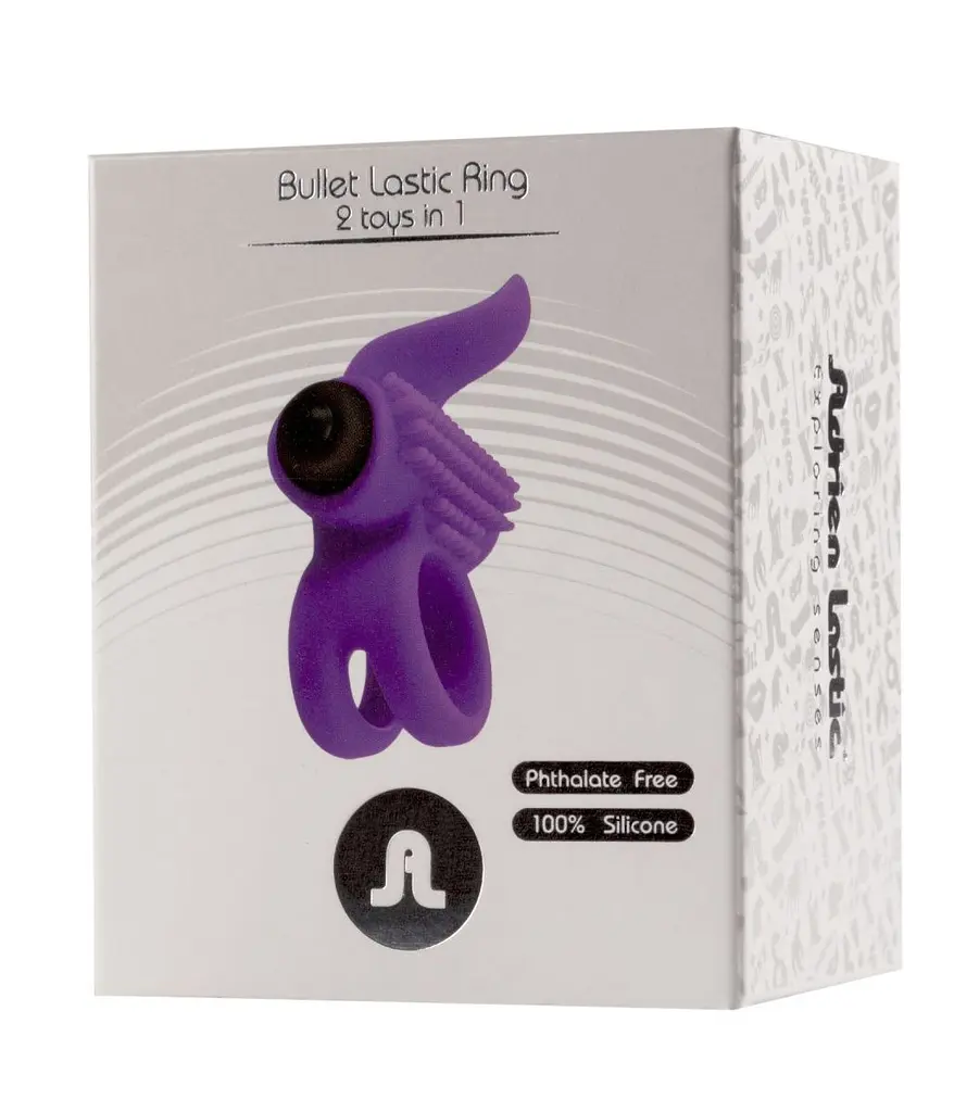 Віброкільце з язичком Adrien Lastic Bullet Lastic Ring, 7х2.5 см (фіолетовий) - фото 7