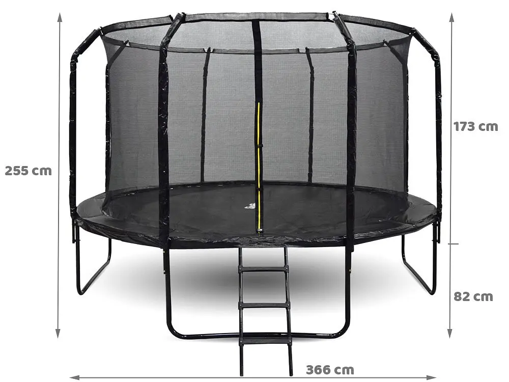 Батут садовий SkyFlyer Black зі сходами 12 футов 366 см (TR0035) - фото 7
