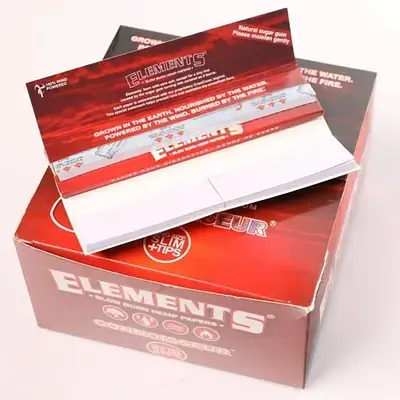Папір для самокруток Elements Connoisseur King Size Slim + Tips Red - фото 3