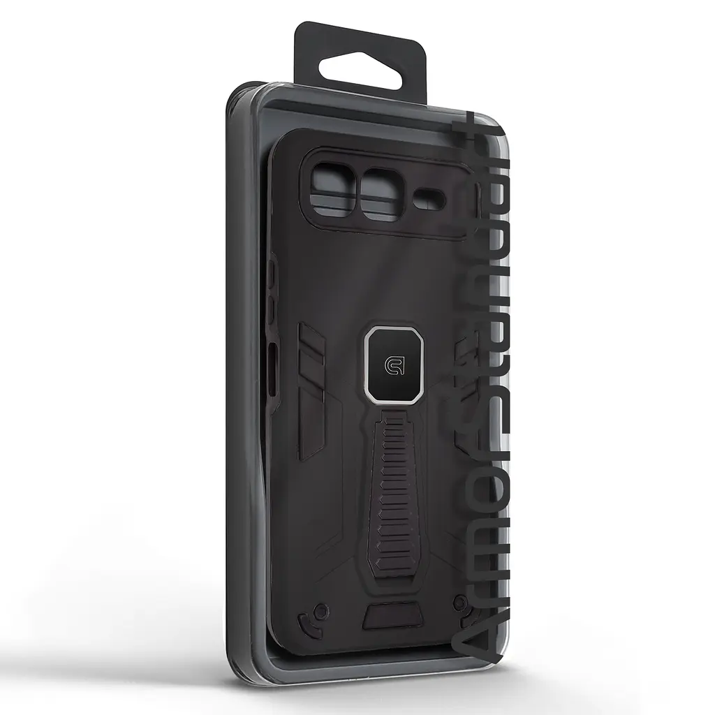Чехол для Infinix Smart 10 Plus 4G, Proover, черный, с подставкой и магнитом, противоударный, ударопрочный, бронированный, панель-накладка, защита всего корпуса, термополиуретан (TPU) + поликарбонат (PC), ArmorStandart (ARM87998) - фото 3