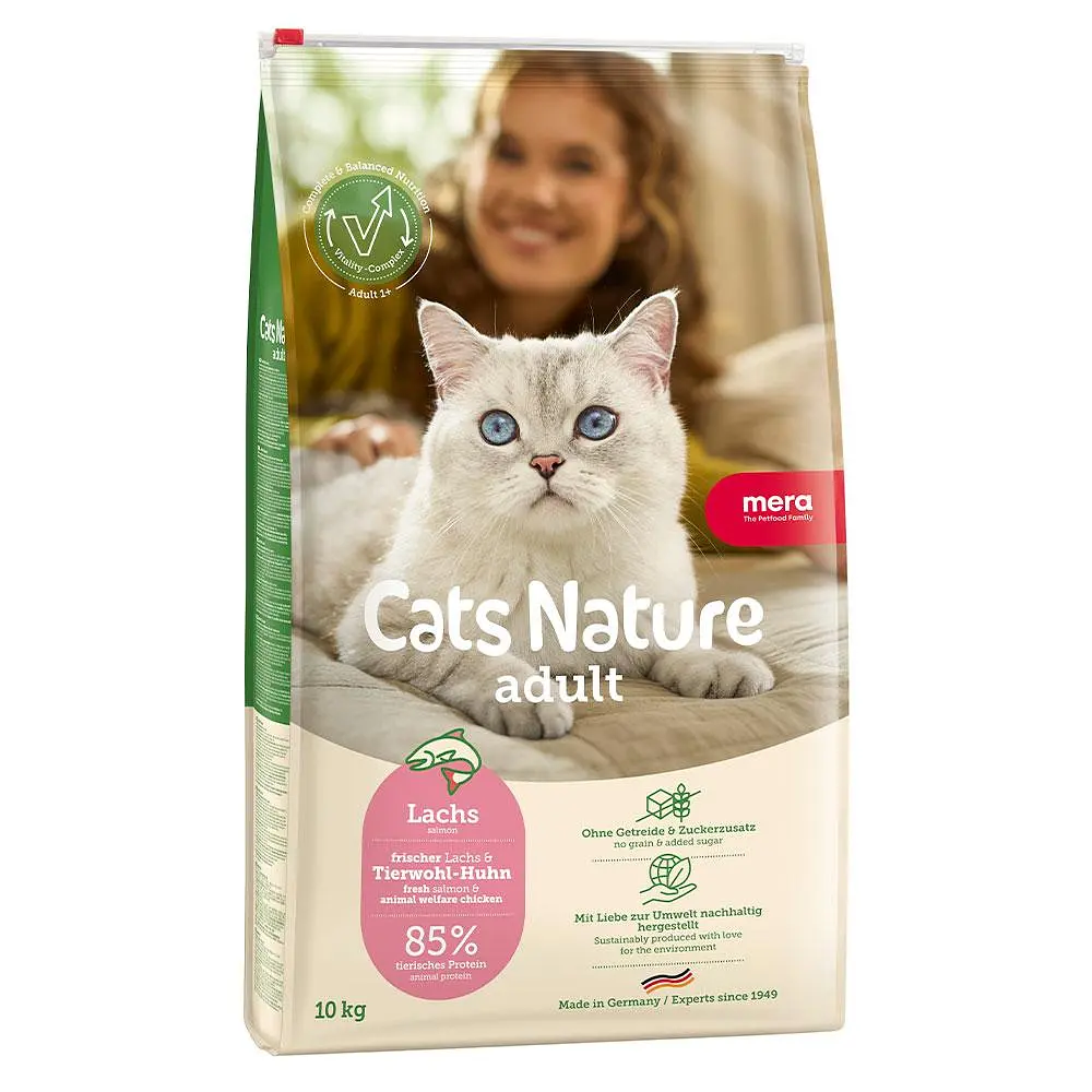 Сухий корм для дорослих котів всіх порід Mera Cats Nature Adult Salmon (Lachs) з лососем 10 кг