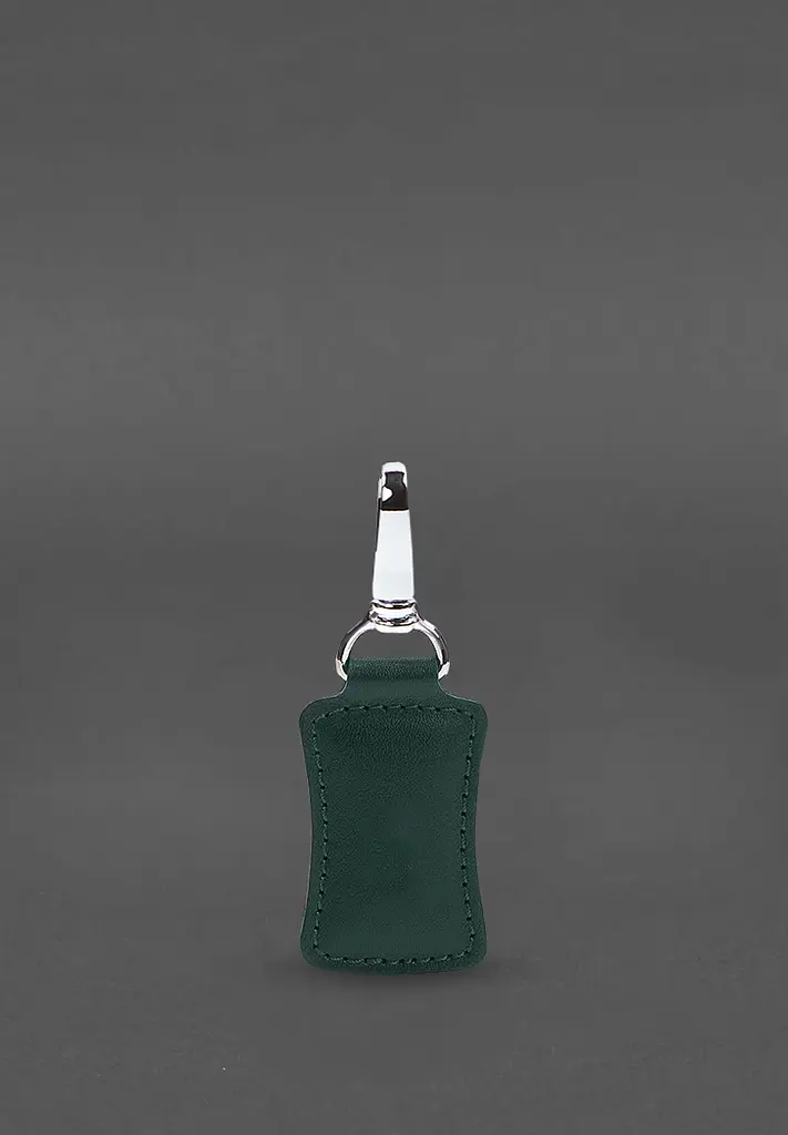Кожаный брелок Premium зеленый - фото 4