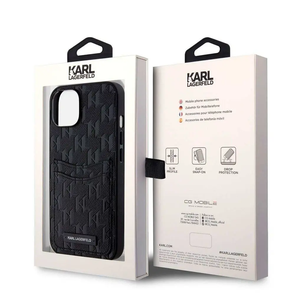 Чехол Karl Lagerfeld Saffiano Monogram Card Slot для iPhOne 14 Black (57983114288) - фото 6