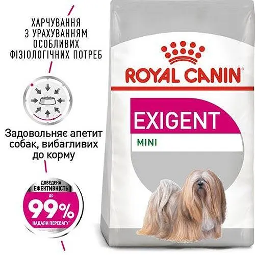 Сухий корм для собак вибагливих до харчування Royal Canin Mini Exigent, з м'ясом птиці, 1 кг (1006010) - фото 2