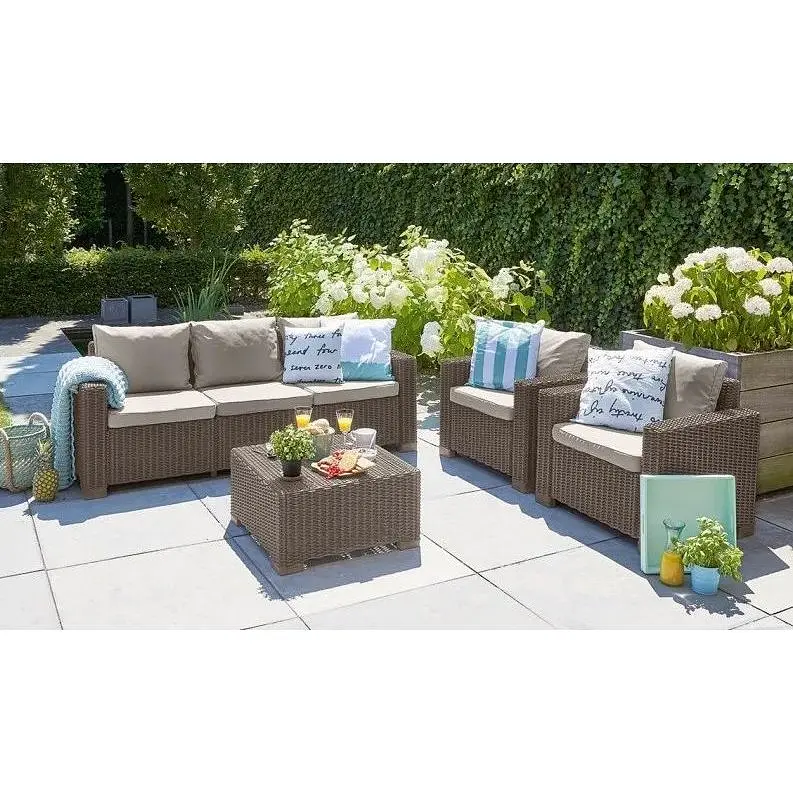 Комплект садовой мебели Allibert Keter California 3 seater коричневый - фото 7
