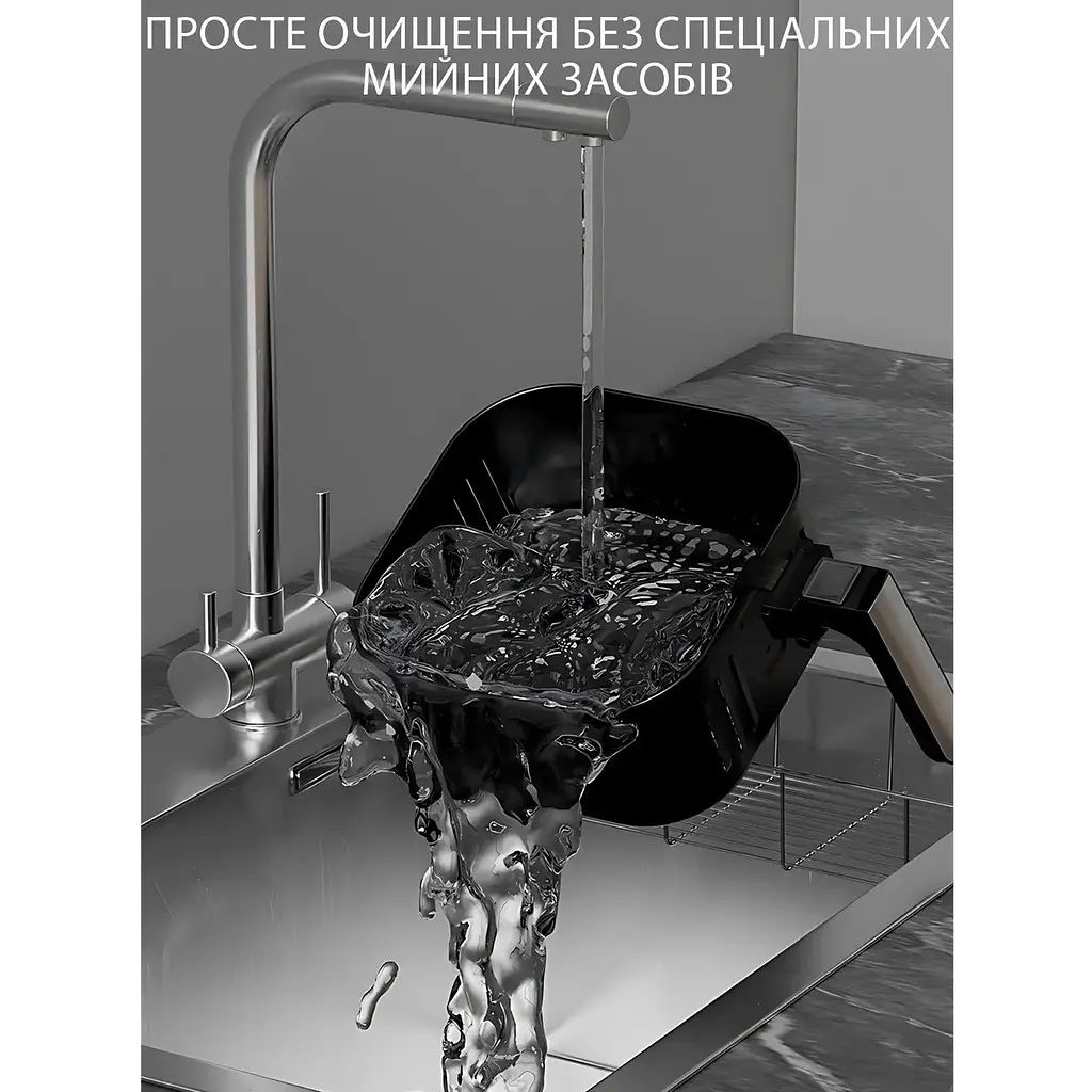 Аерофритюрниця безмасляна Crownberg CB-5550 на 5л електрична з сенсорним керуванням 2000Вт Чорний - фото 6