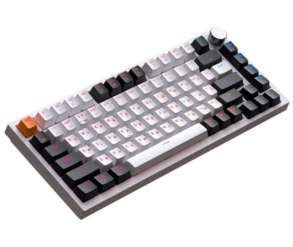 Клавиатура беспроводная игровая механическая GamePro MK-160-W Black-Black QLAB Orange Switches Hot-Swap - фото 2