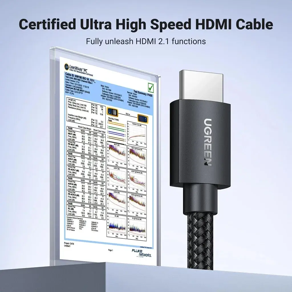 Кабель мультимедійний HDMI M to HDMI M 10.0m 8K60Hz 48Gbps braided Ugreen (95966) - фото 2