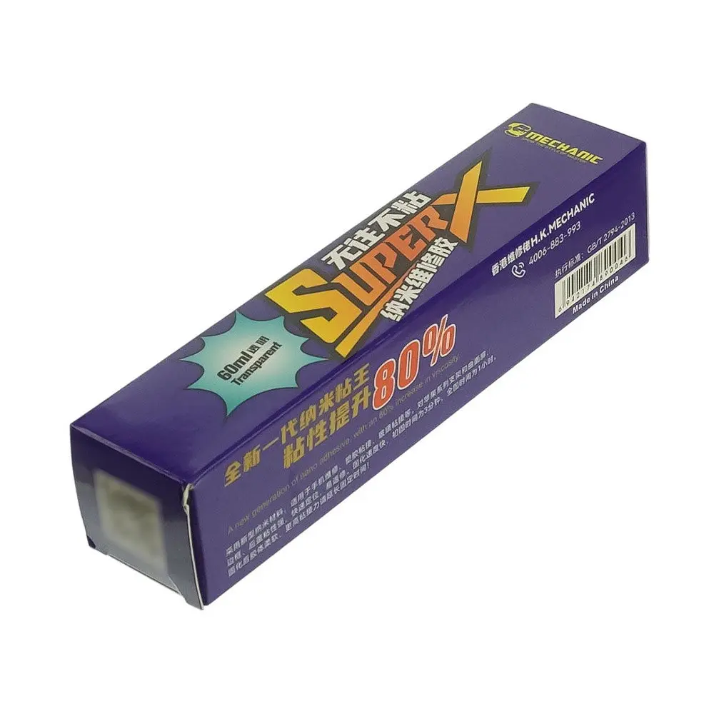 Клей силіконовий Mechanic Super X, прозорий, 60ml, в тюбику з дозатором, швидковисихаючий - фото 2