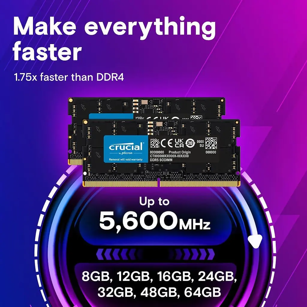 Модуль пам'яті Crucial DDR5 128GB (2x64) 5600Mhz SODIMM (CT2K64G56C46S5) - фото 4