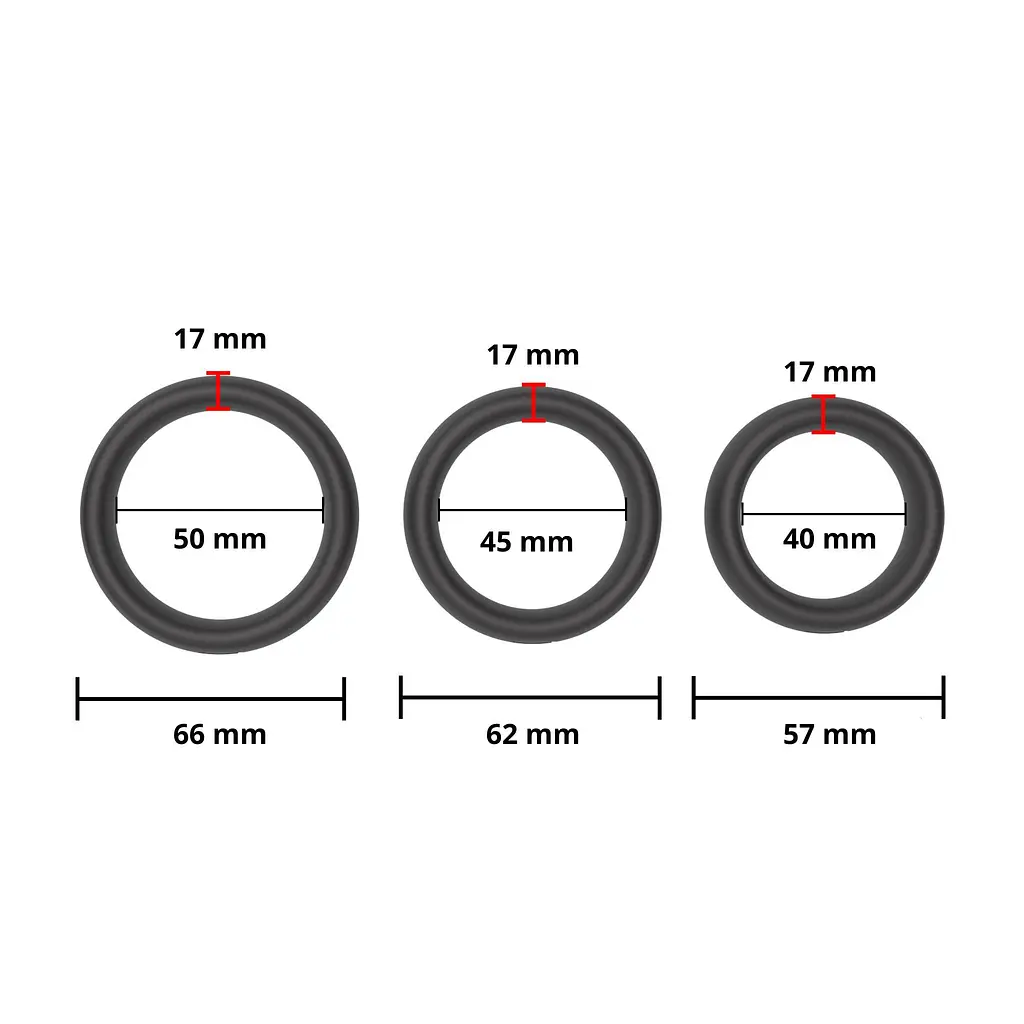 Набір ерекційних кілець Erospace Men’s Play Set Of 3 Cock Rings B9 - фото 4