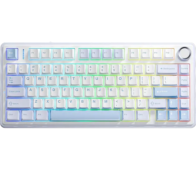 Клавіатура бездротова Aula F75 Gasket Greywood V3 RGB White/Blue (6948391208633) - фото 2