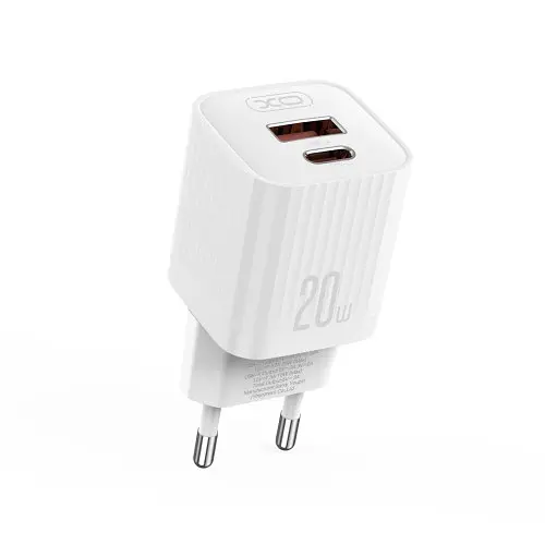 Мережевий зарядний пристрій XO L147(EU) PD20W 1USB-A+1USB-Charger Білий - фото 3