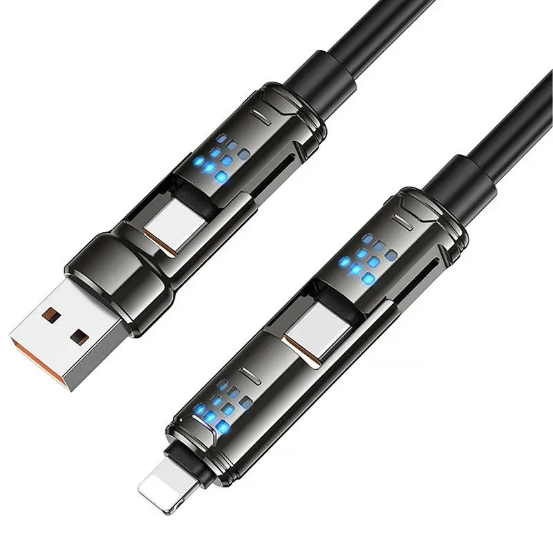 Дата кабель Hoco U143 Joy 4in1 USB to Lightning/Type-C to Type-C 240W (1.2m) - фото 4