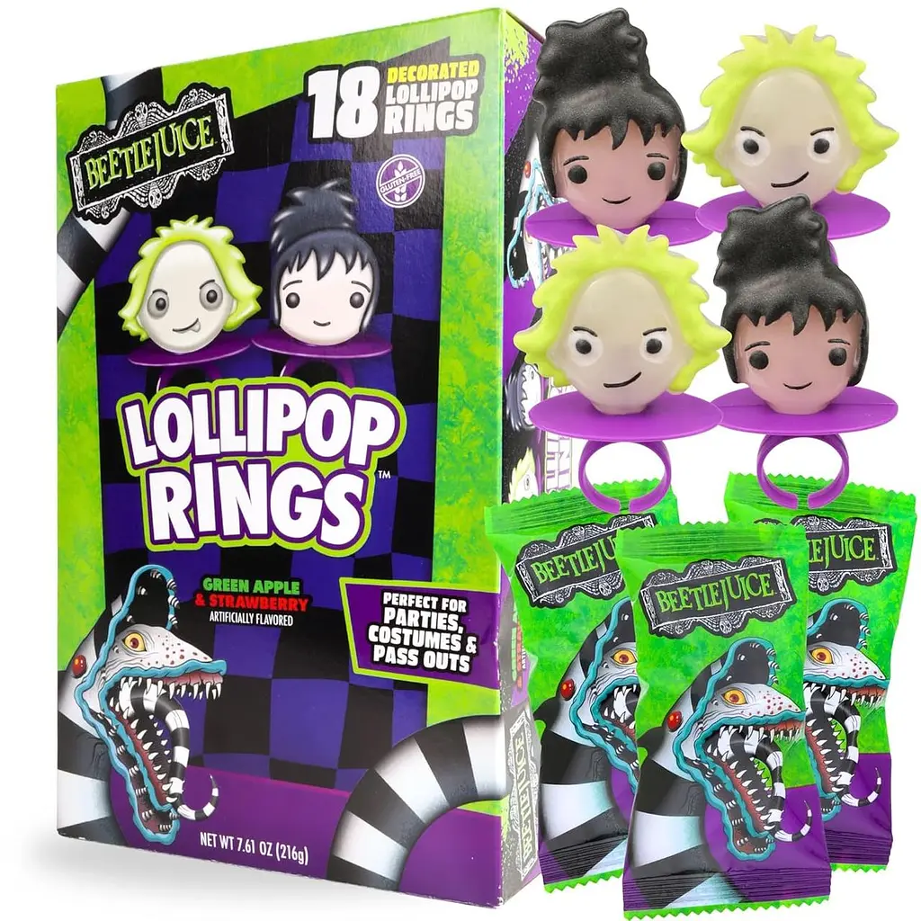 Льодяники у формі кілець Beetlejuice Lollipop Rings Box 20шт 240 г - фото 2