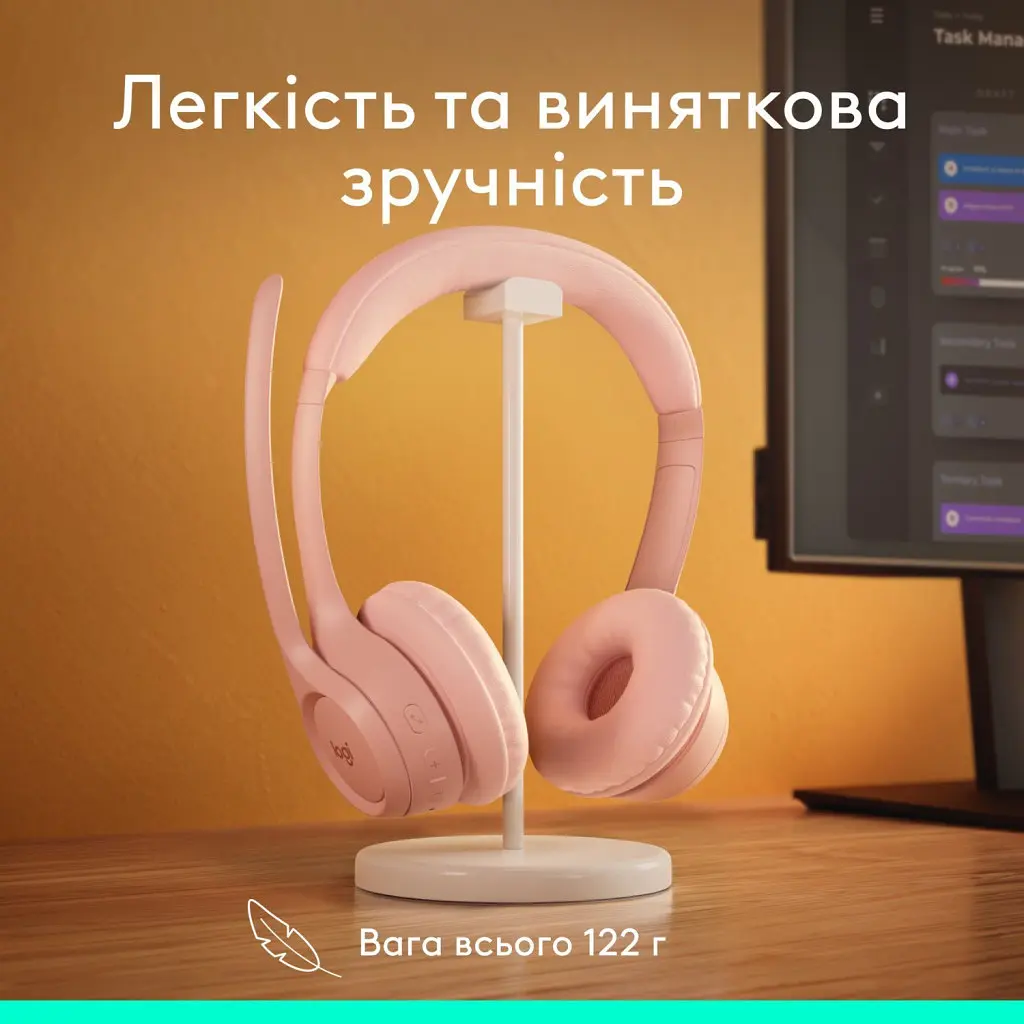 Навушники Logitech Zone 300 Bluetooth Rose (981-001412) - фото 8