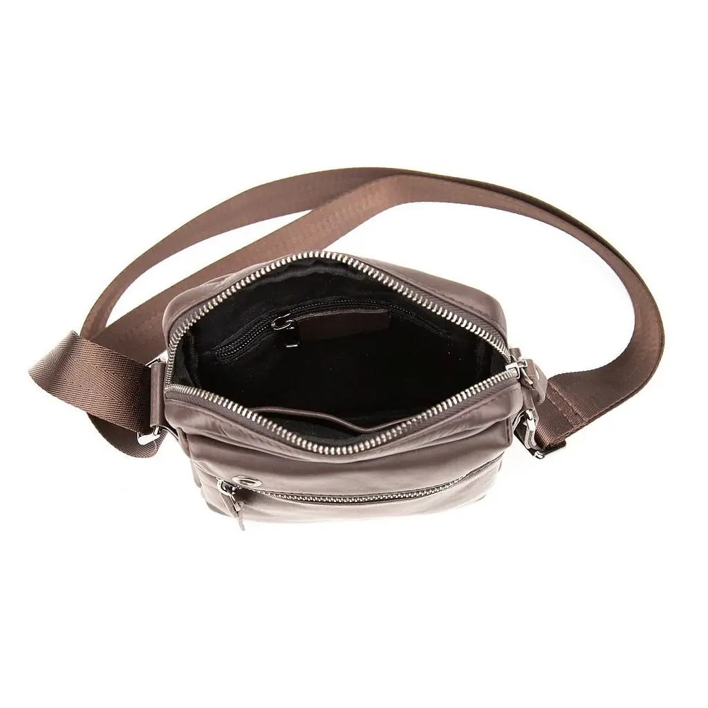 Месенджер в гладкій шкірі коричневий Tiding Bag 8718C коричневий - фото 2