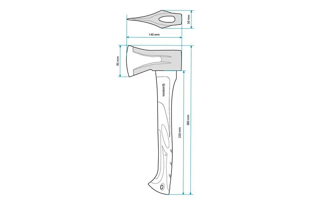 Сокира колун Intertool 1000 г ручка фібергласс - фото 6