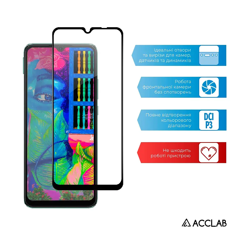 Скло захисне ACCLAB Full Glue Xiaomi Redmi 10C Black (1283126527142) - фото 5