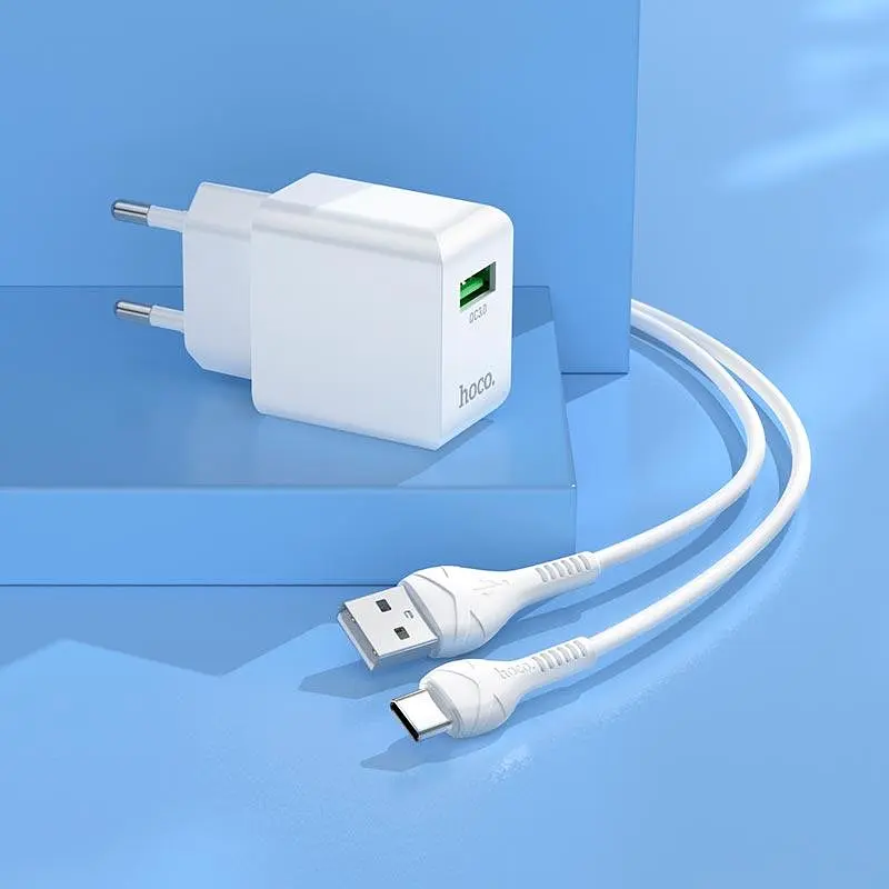 Зарядный комплект Hoco C98AType-C cable Proton 1 USB 18W белый - фото 6