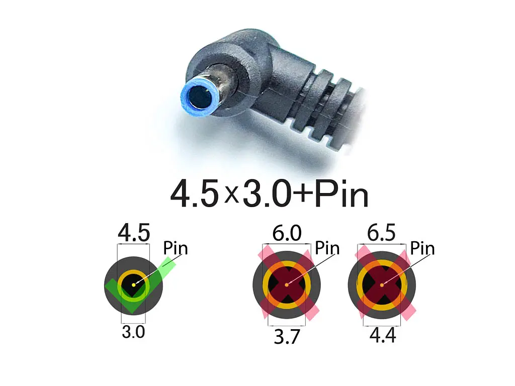 Зарядний пристрій для HP 19.5V 2.31A 45W (4.5x3.0+Pin Blue)(Квадратний з виделкою) - фото 2