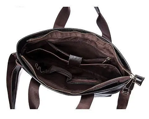 Сумка під ноутбук з гладкої шкіри 14890 Vintage коричнева - фото 4