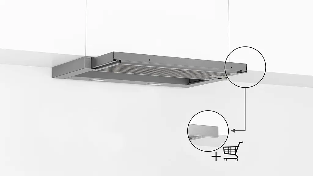 Витяжка з плоским екраном NEFF D46BR12X6 N 30 60 см Екстрактор або рециркуляційний сріблястий металік [Клас енергії C] - фото 2