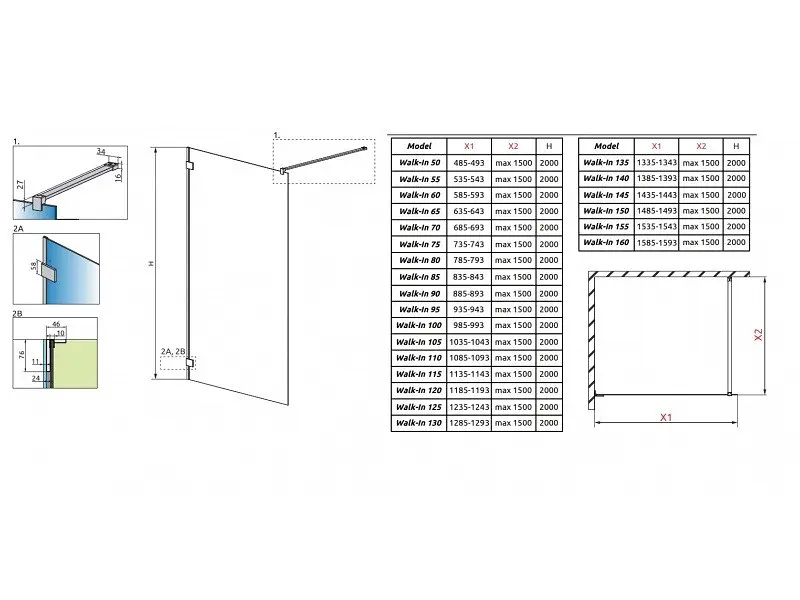 Душевая перегородка Radaway Essenza Pro White Walk-in 120x200 прозрачное стекло, белый (10103120-04-01) - фото 7