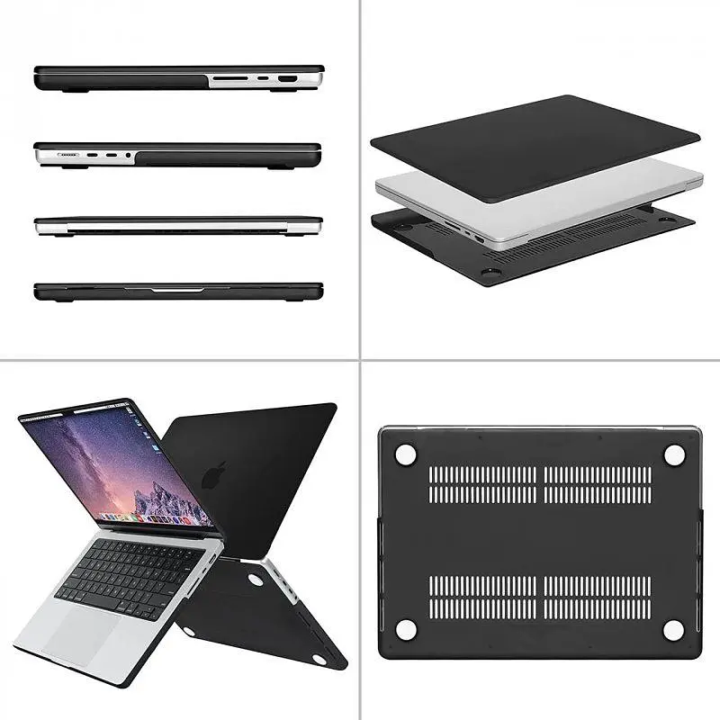 Пластикова накладка [верх та низ] Hardshell Apple MacBook Pro 14 A2442 2021 Crystal Case [Black] [65775] - фото 3