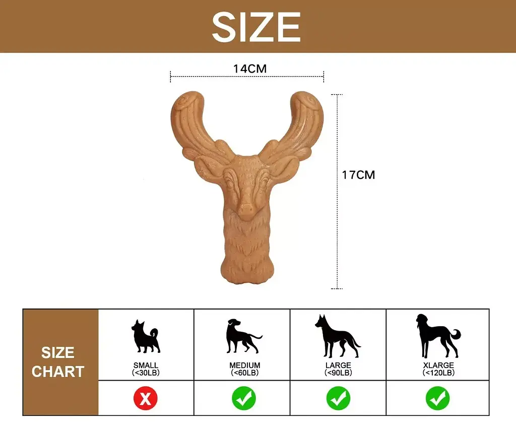 Іграшка для жування для собак Derby Elk Shaped Dog Chew Toy - фото 5
