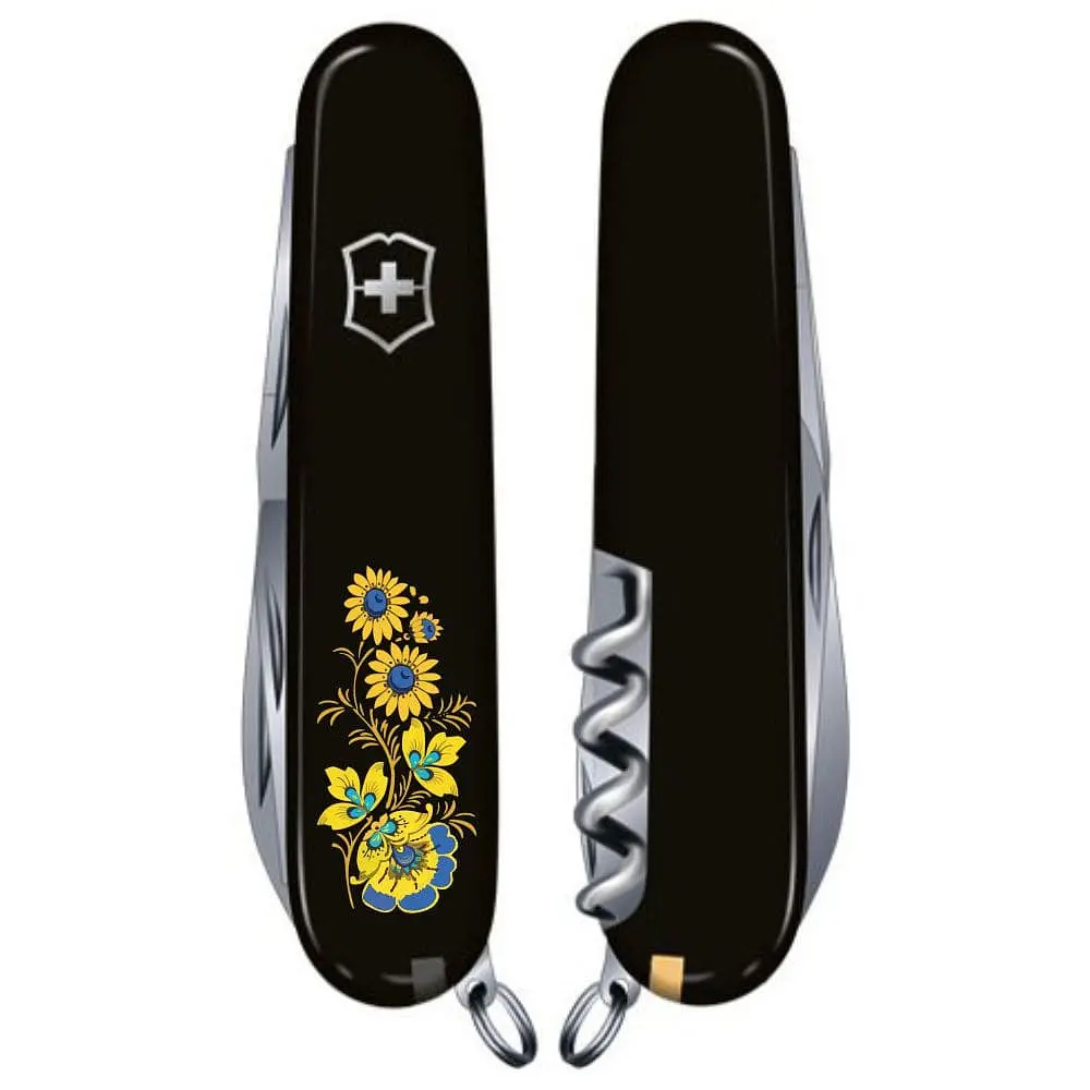 Ніж Victorinox Spartan Ukraine 91мм 12функ чорн Квіти - фото 2