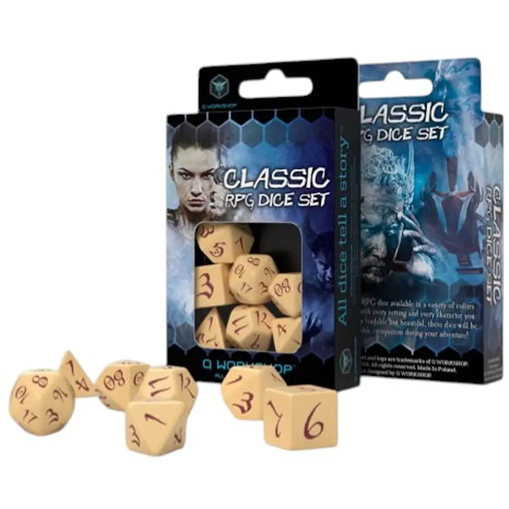 Набір кубиків Classic RPG Beige & burgundy Dice Set , 7 шт. (SCLE87)