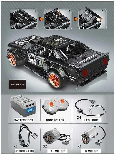 Конструктор Lepin Technic 23009 Ford Mustang Hoonicorn V2 с мотором - 3168 дет. - фото 6