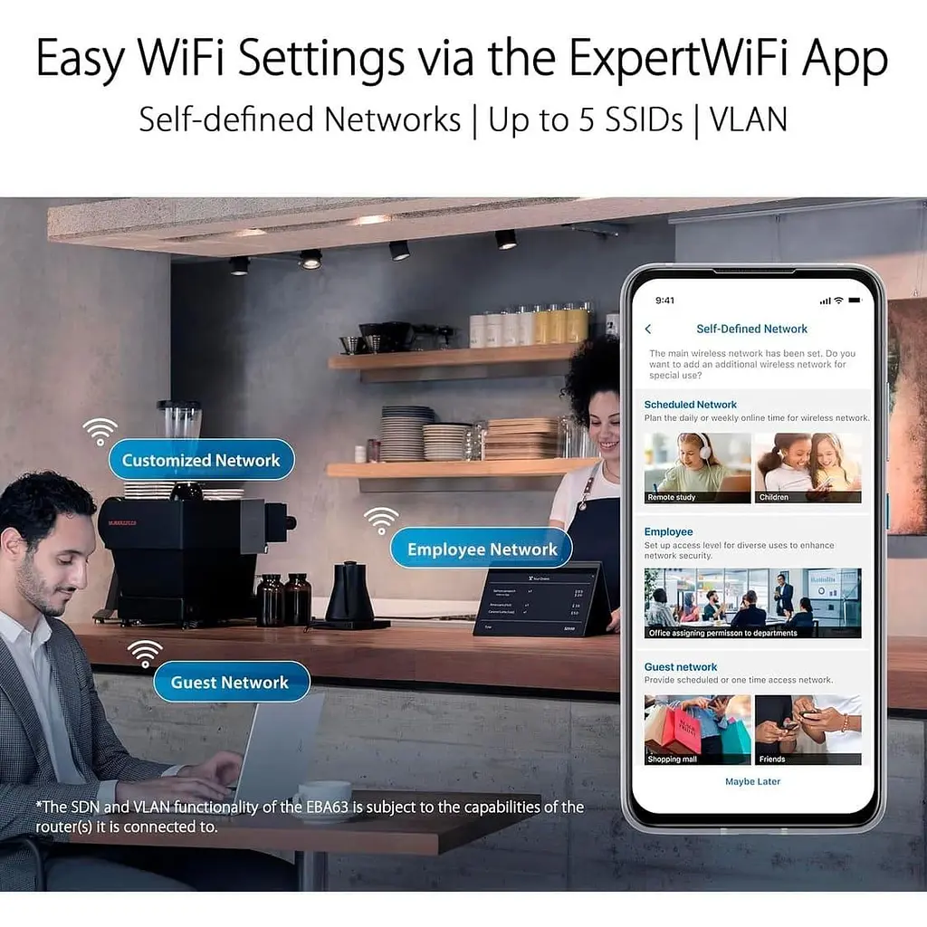 Точка доступу ASUS ExpertWIFI EBA63 AX3000, 1xGE LAN, PoE, MESH (90IG0880-MO3C00) - фото 10